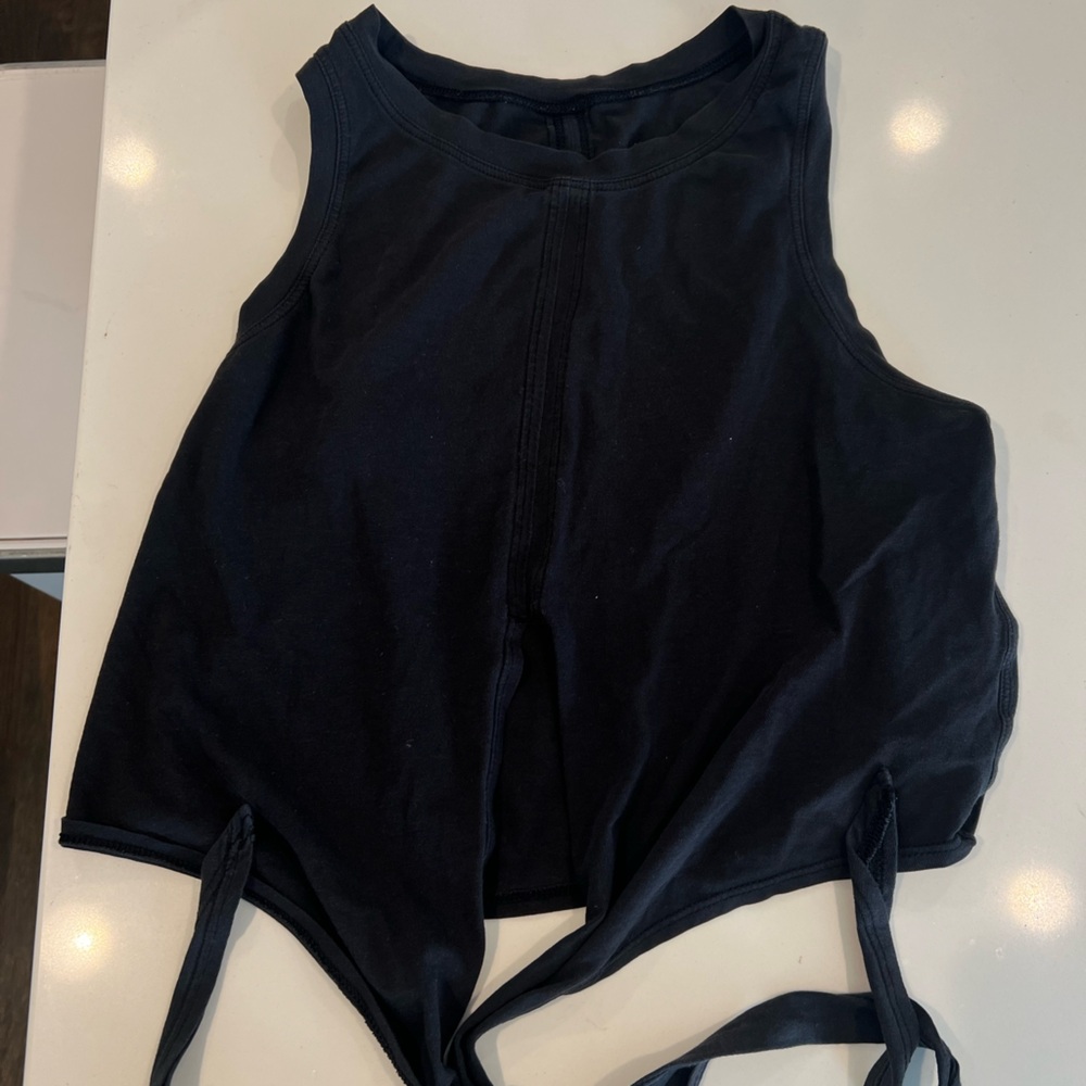 Lululemon Athletica Black Sleeveless Tie Front Tank Top